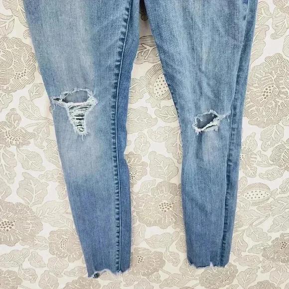 Madewell 9" High rise Skinny Distressed Women's Jeans Raw hem 26 9114 - Picture 3 of 8